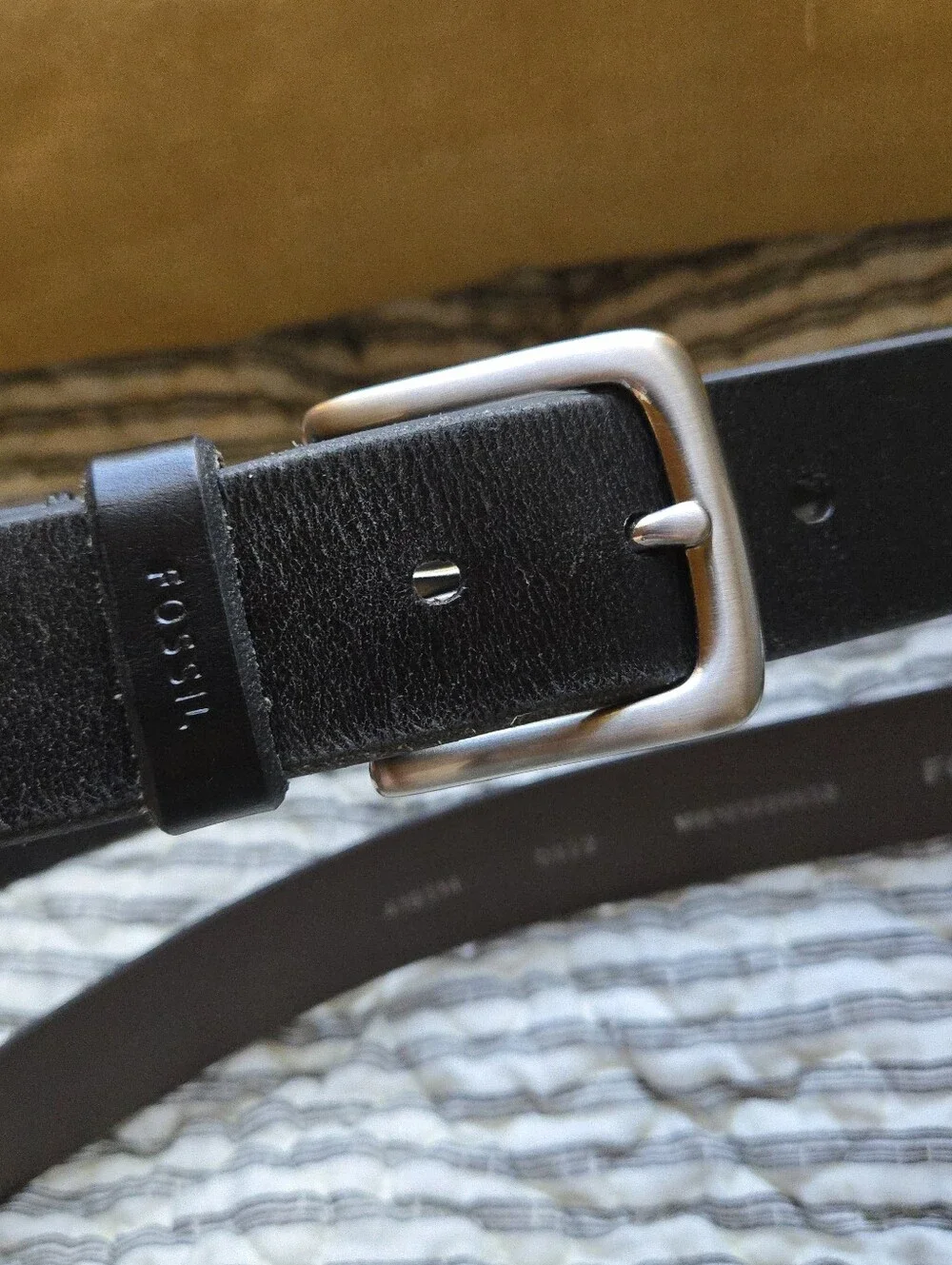Fossil Men's Leather Belts - Black and Brown, SIZE 32